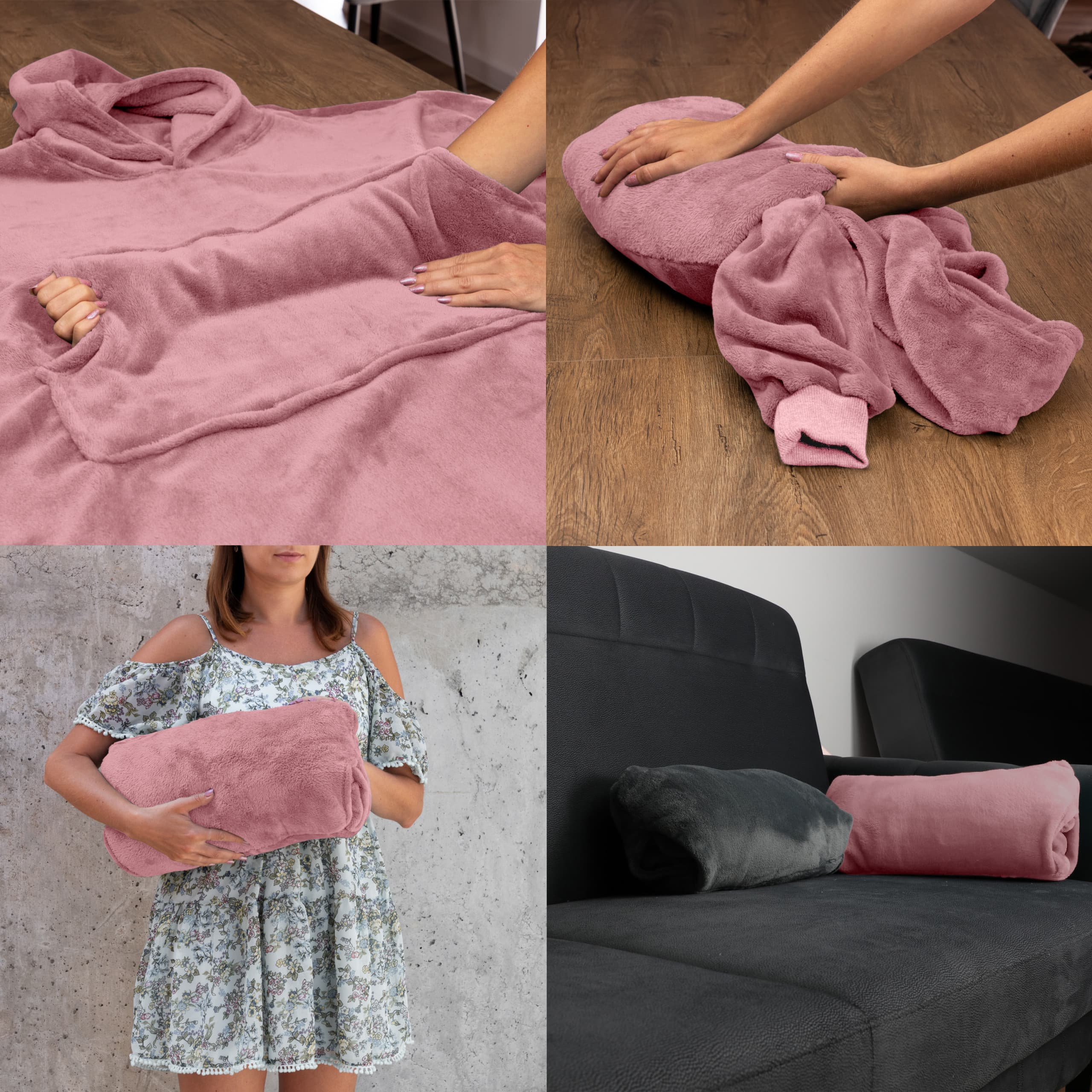 Bluzair - Bluza koc -  Jasny Róż