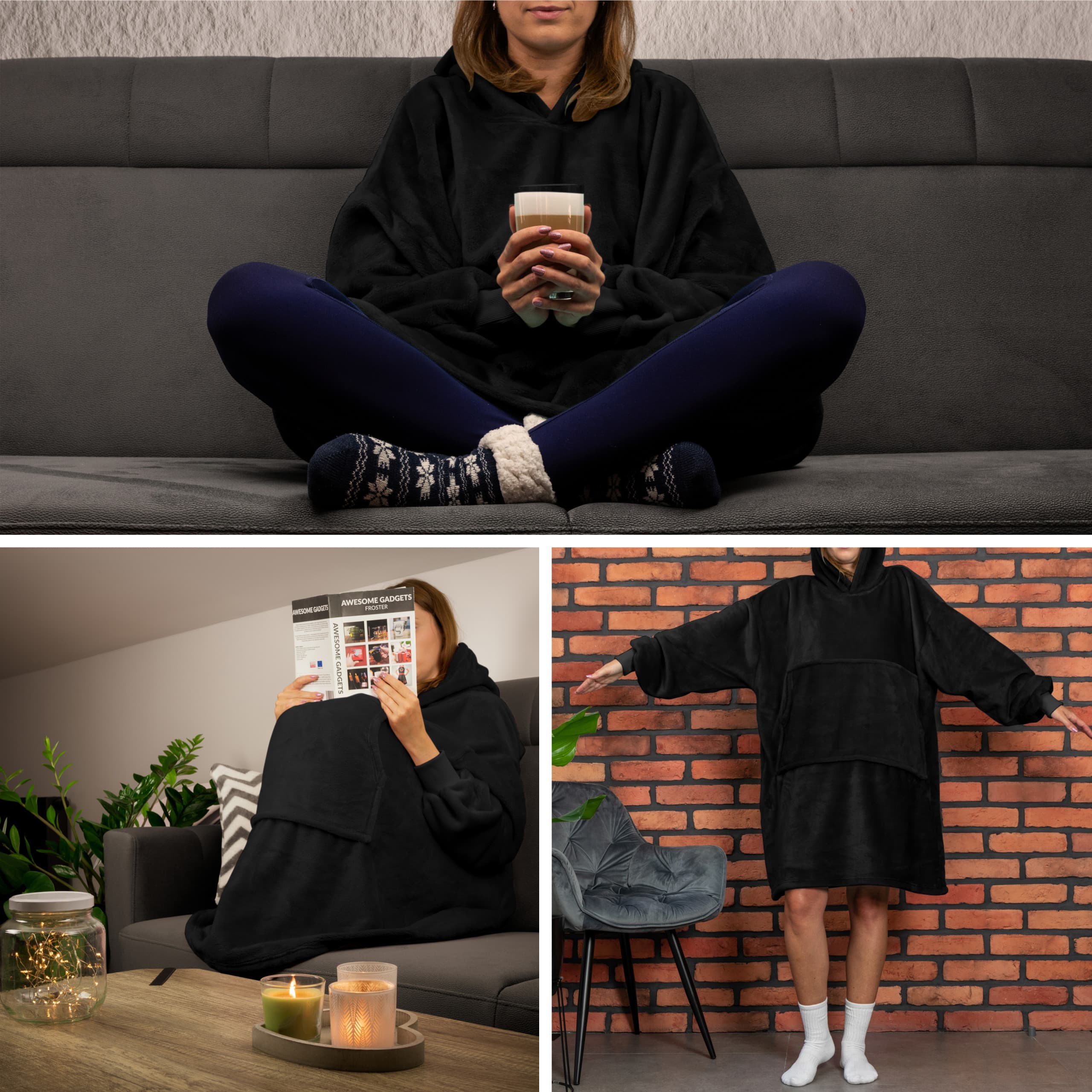 Bluzair - Bluza koc -  Czarna