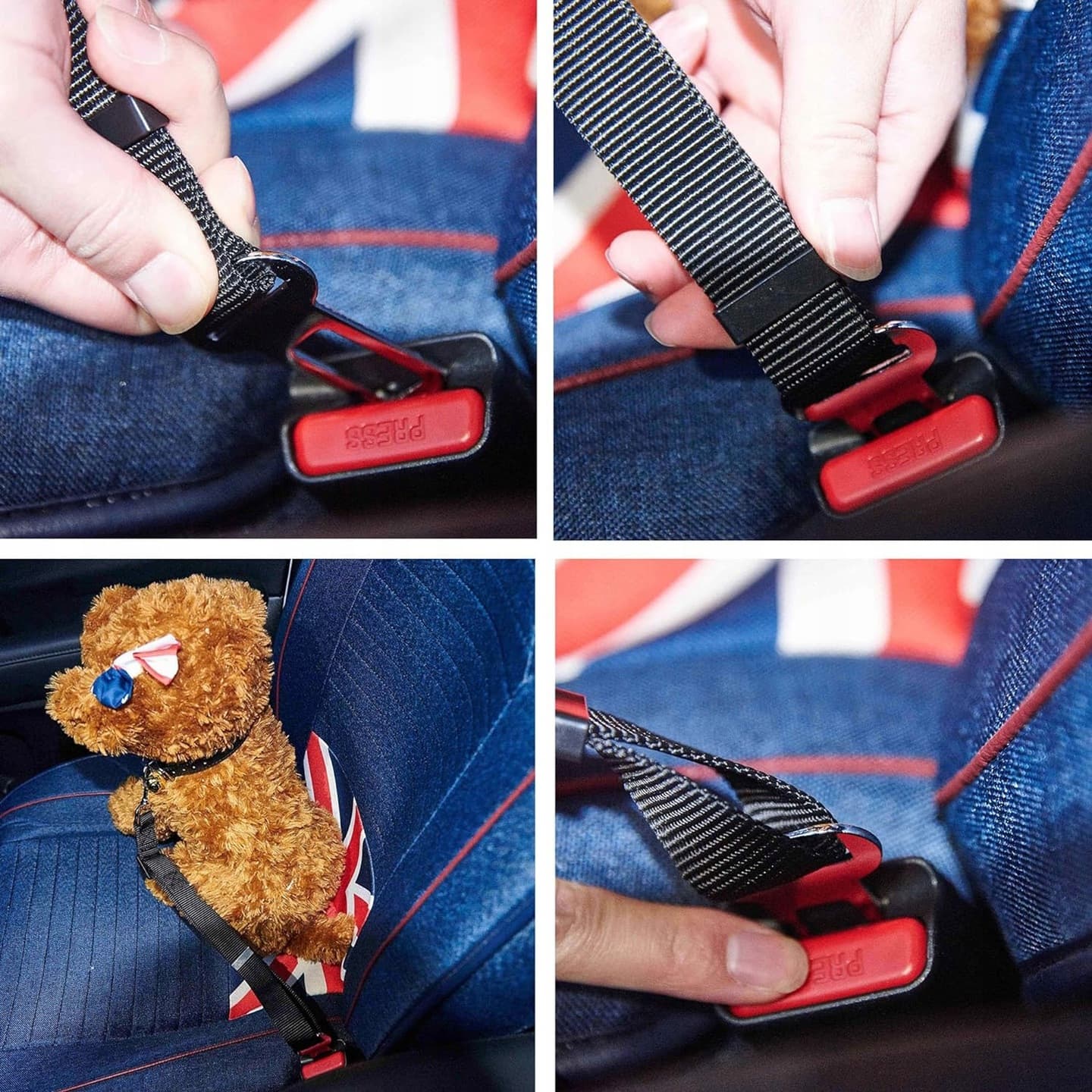 Smycz do auta czarna 65 cm