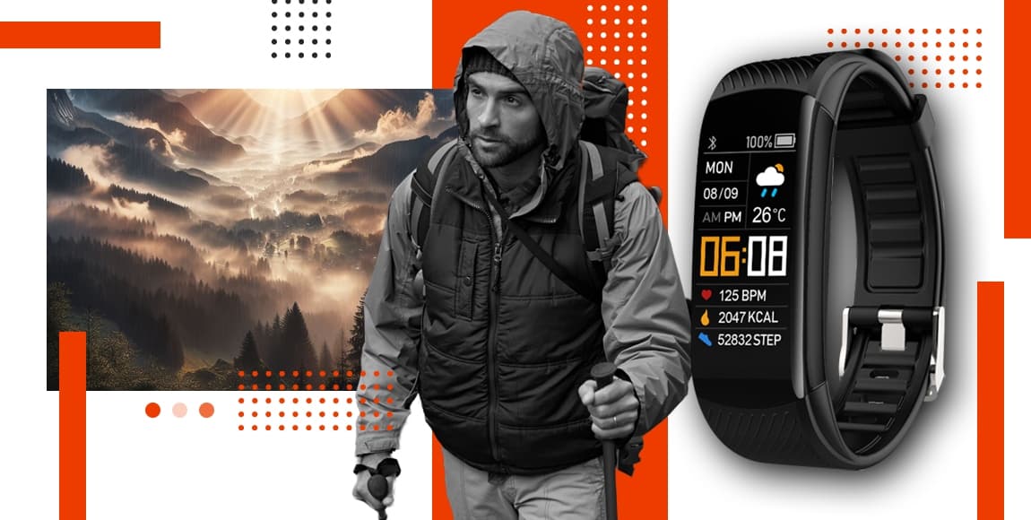 Smartwatch GIEWONT Czarno Pomarańczowy 2 Paski GW200-9