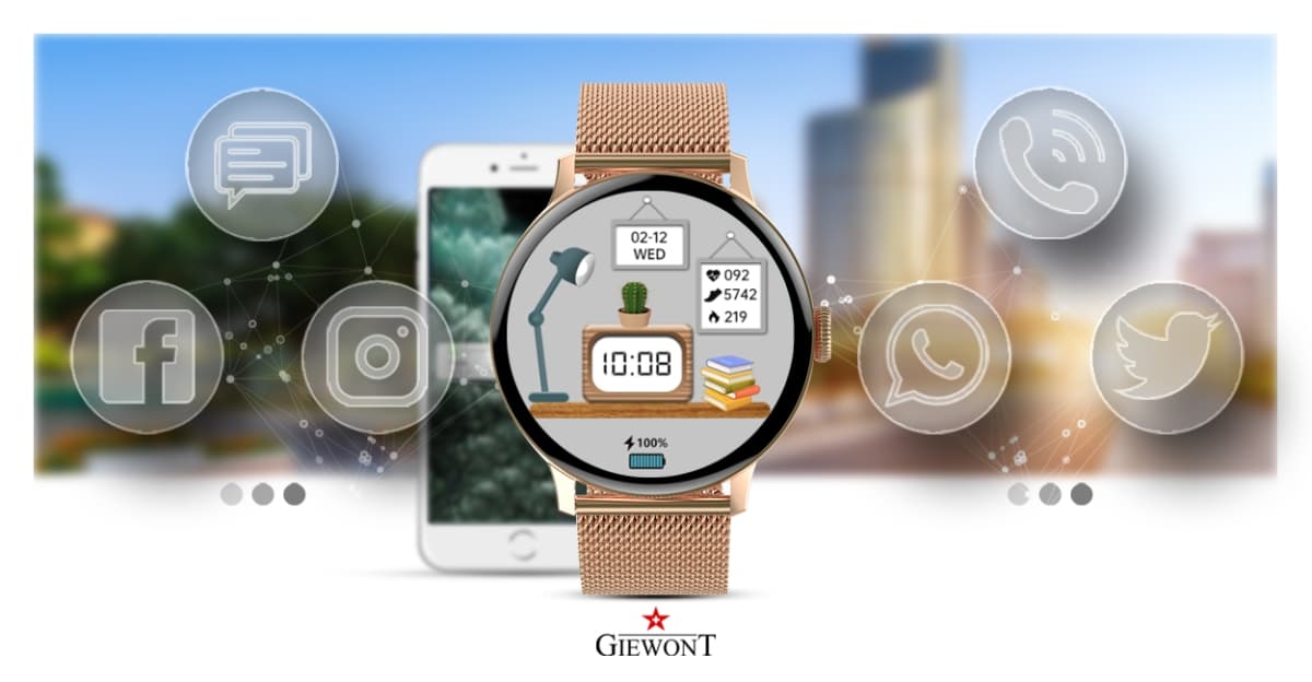 Smartwatch Damski GIEWONT Różowe Złoto GW330-1