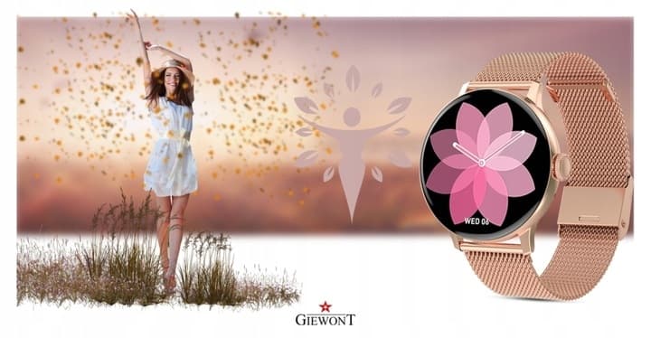 Smartwatch Damski GIEWONT Różowe Złoto GW330-1