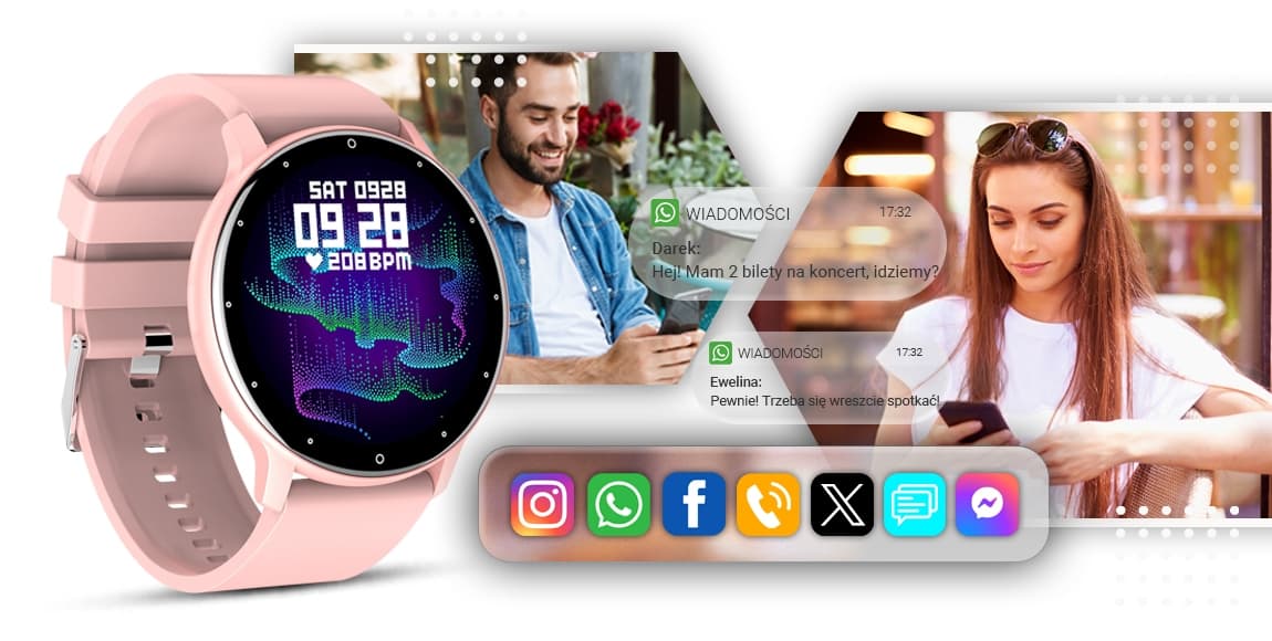 Smartwatch GIEWONT Różowy GW120-1