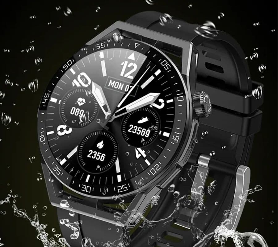 Smartwatch  Rubicon RNCE88-1 Czarny- Czarny Pasek Silikonowy + Czarny Pasek Skórzany