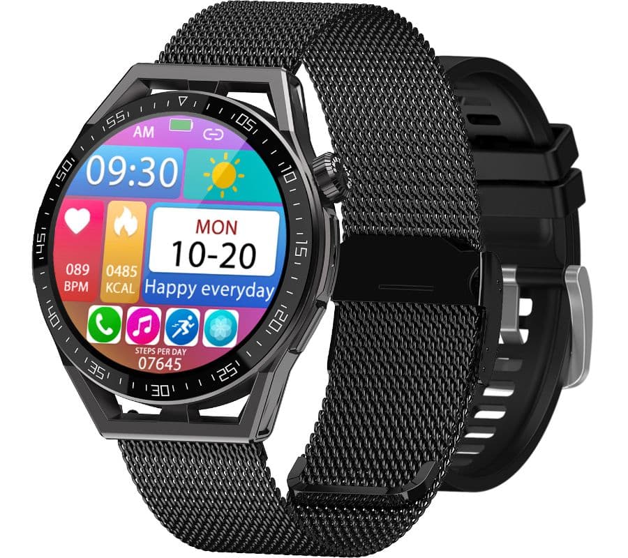 Smartwatch  Rubicon RNCE88-2 Czarny- Czarny Pasek Silikonowy + Czarna Bransoleta