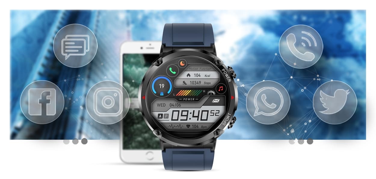 Smartwatch Gravity GT21-5 + Granatowy Pasek Silikonowy