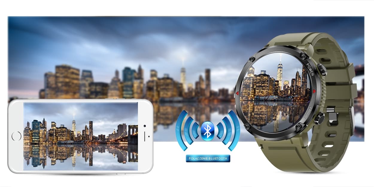 Smartwatch Gravity GT21-7 + Czarny Pasek Silikonowy