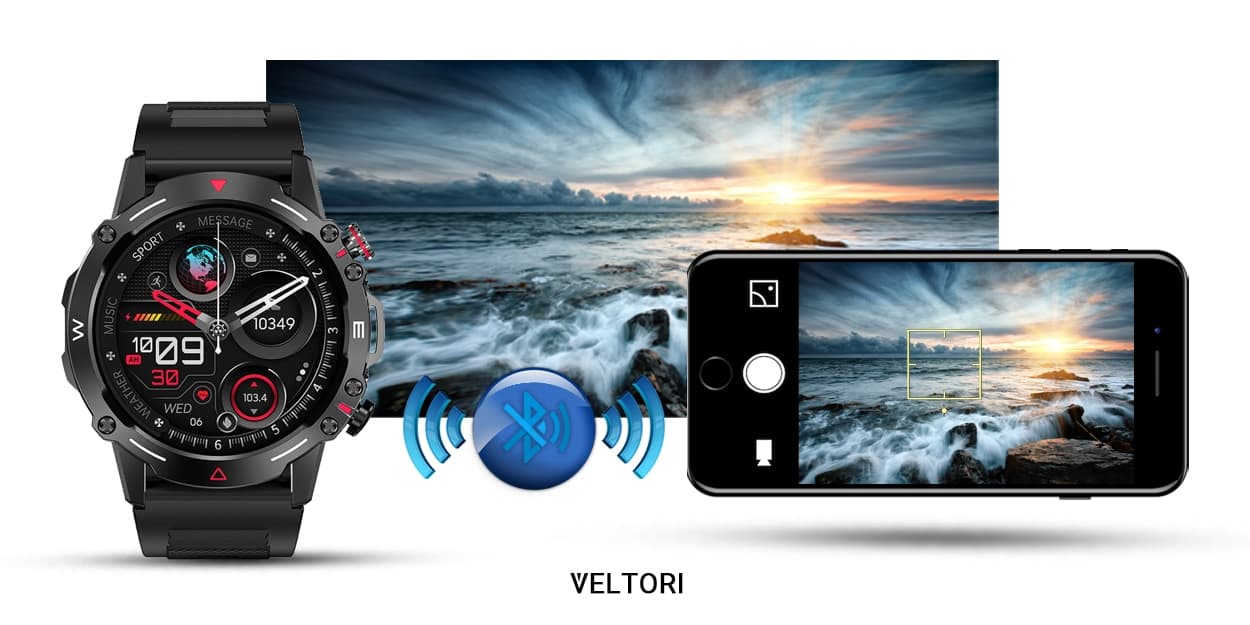 Smartwatch VELTORI VT110-1 Czarny Pasek Silikonowy