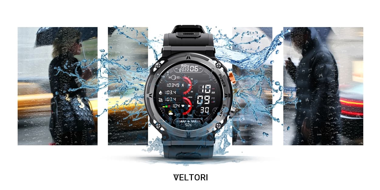 Smartwatch VELTORI VT130-1 Czarny Pasek Silikonowy