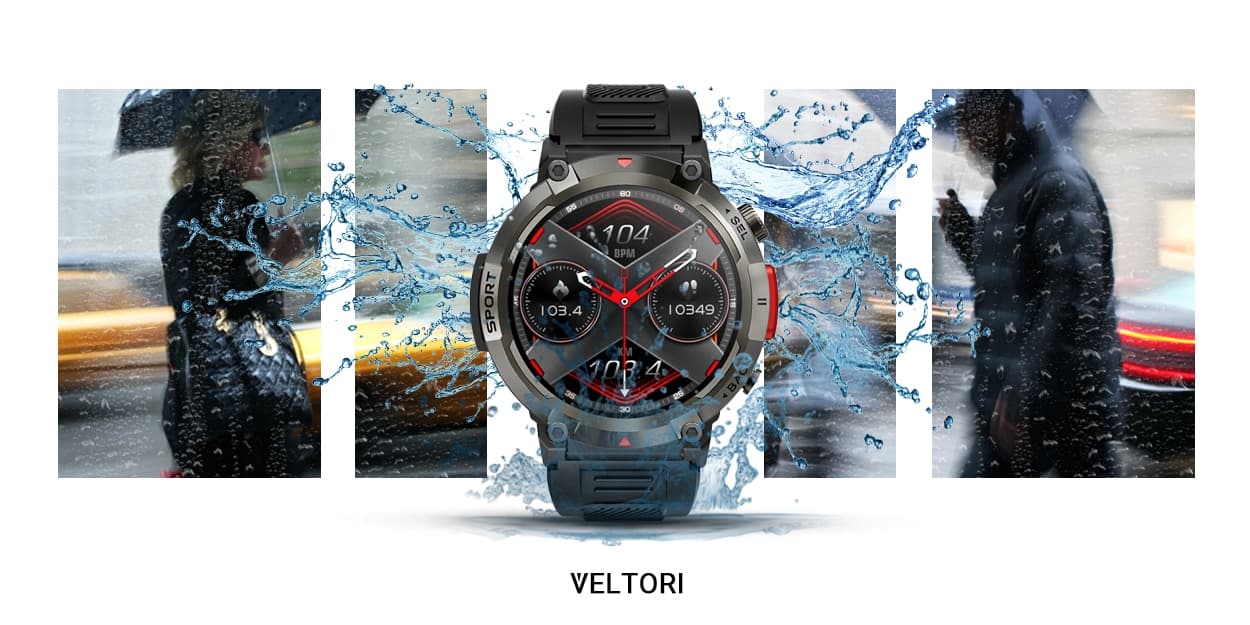 Smartwatch VELTORI VT140-1 Czarny Pasek Silikonowy