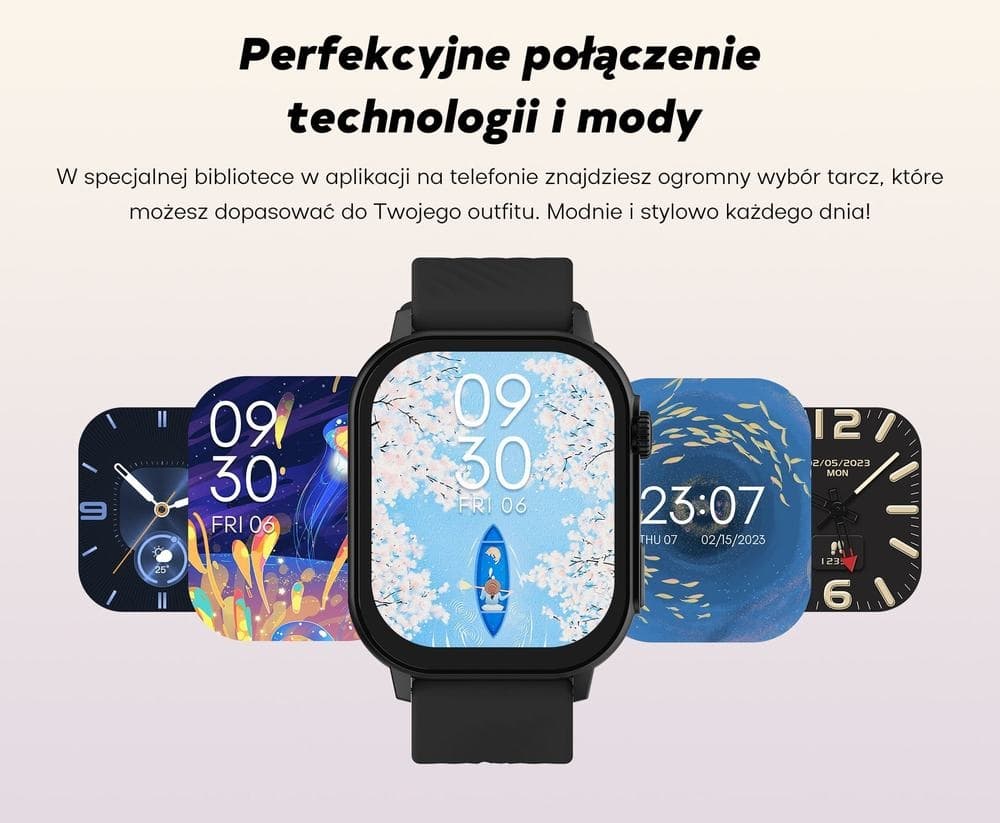 Smartwatch Damski GRAVITY GT15-11 Granatowy Pasek Silikonowy + Złota Bransoleta