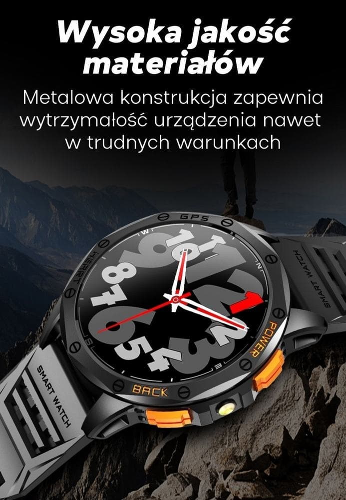Smartwatch Męski GRAVITY GPS GT24-1 Czarny Pasek Silikonowy + Granatowy Pasek Silikonowy