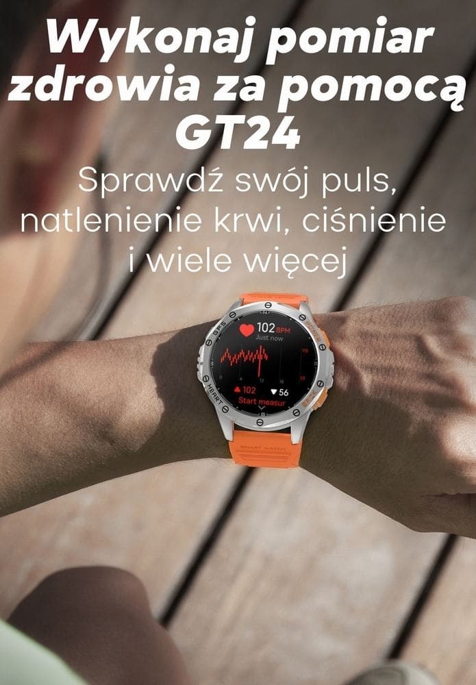 Smartwatch Męski GRAVITY GPS GT24-1 Czarny Pasek Silikonowy + Granatowy Pasek Silikonowy