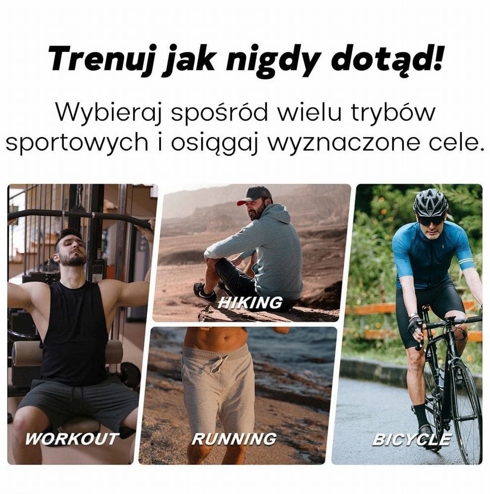 Smartwatch Męski GRAVITY GPS GT24-2 Czarny Pasek Silikonowy + Biały Pasek Silikonowy