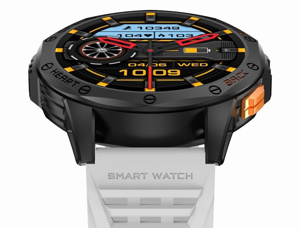 Smartwatch Męski GRAVITY GPS GT24-2 Czarny Pasek Silikonowy + Biały Pasek Silikonowy