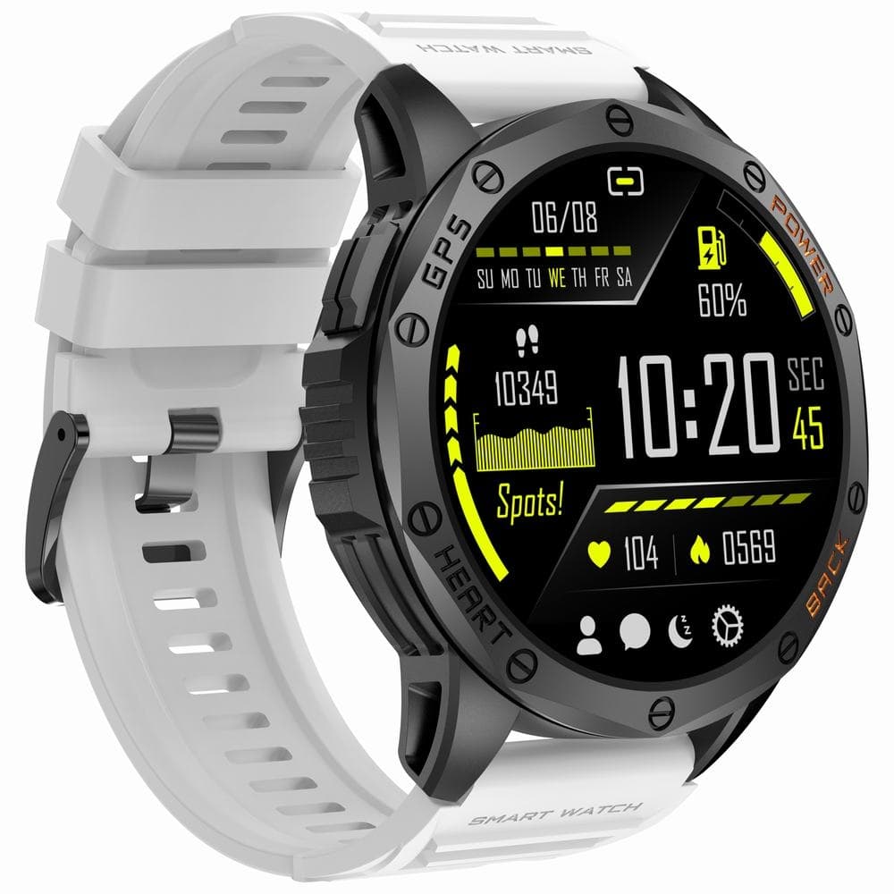 Smartwatch Męski GRAVITY GPS GT24-2 Czarny Pasek Silikonowy + Biały Pasek Silikonowy