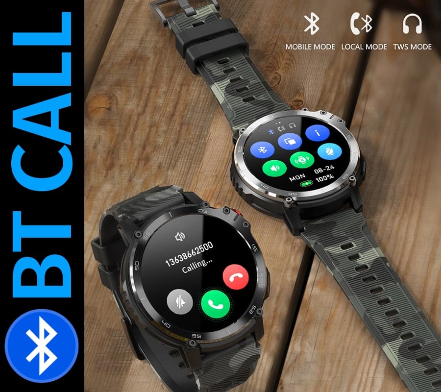 Smartwatch Męski RUBICON RNCF08 Black/Moro SMARUB232