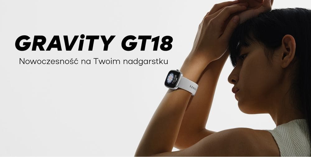 Smartwatch Damski GRAVITY GT18-1 Różowy Pasek Silikonowy + Czarny Pasek