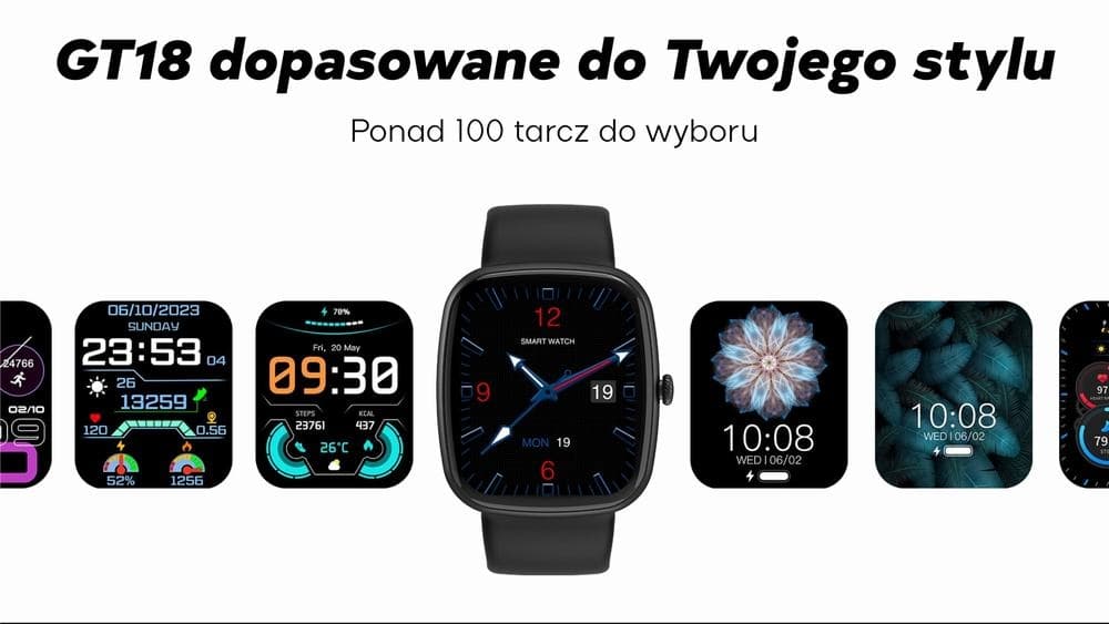 Smartwatch Męski GRAVITY GT18-4 Pomarańczowy Pasek Silikonowy + Czarny Pasek
