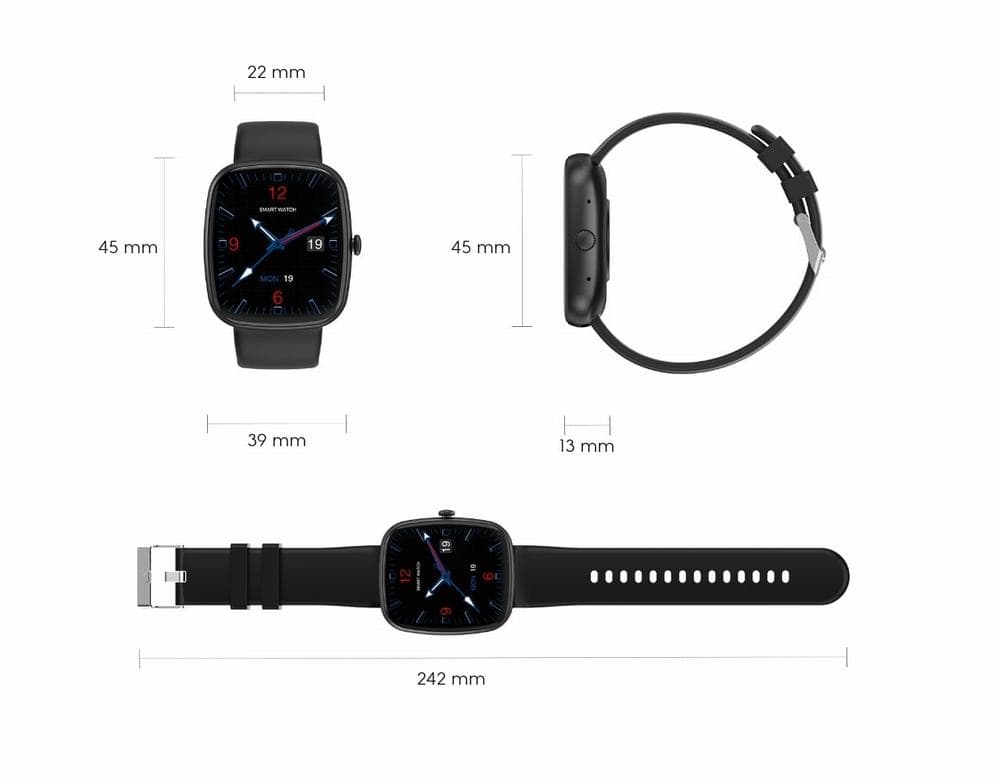 Smartwatch Męski GRAVITY GT18-4 Pomarańczowy Pasek Silikonowy + Czarny Pasek