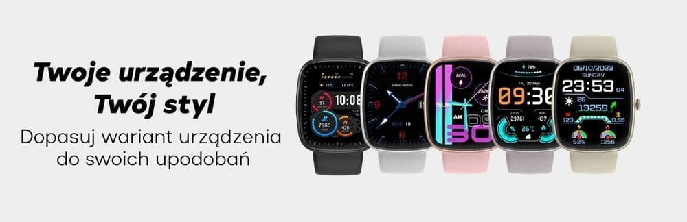 Smartwatch Damski GRAVITY GT18-8 Beżowy Pasek Silikonowy + Biały Pasek