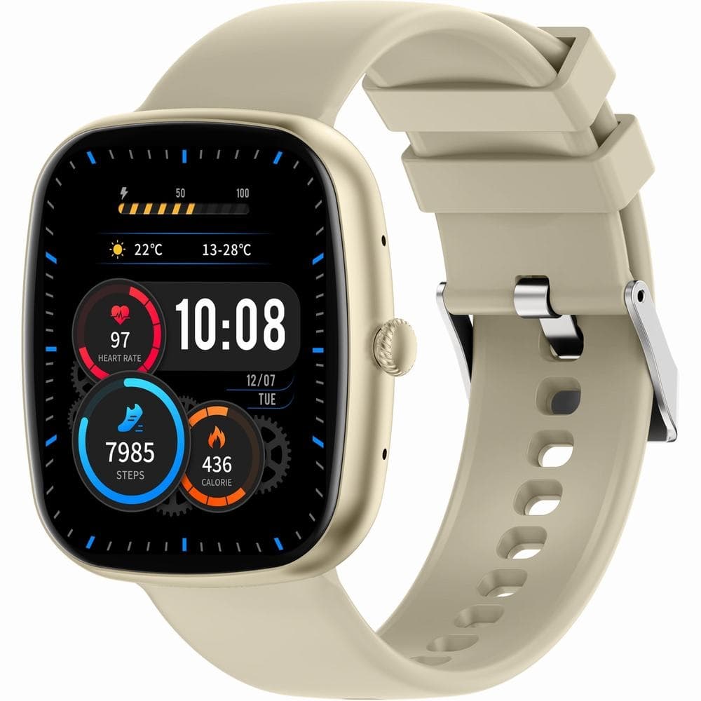 Smartwatch Damski GRAVITY GT18-8 Beżowy Pasek Silikonowy + Biały Pasek