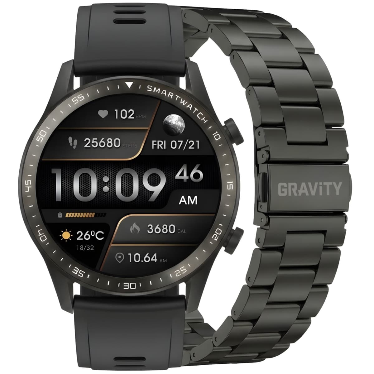 Smartwatch Gravity Czarny Bransoleta i Pasek GT10-1
