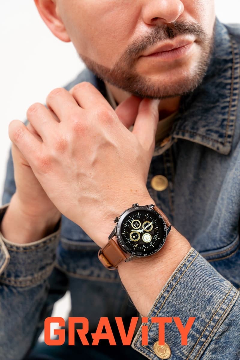 Smartwatch Gravity Czarny 2 Paski GT10-4