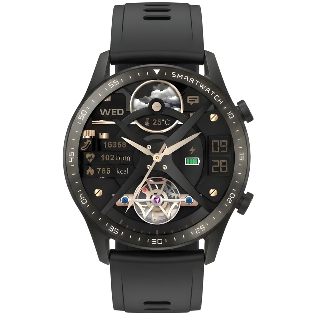 Smartwatch Gravity Czarny 2 Paski GT10-4