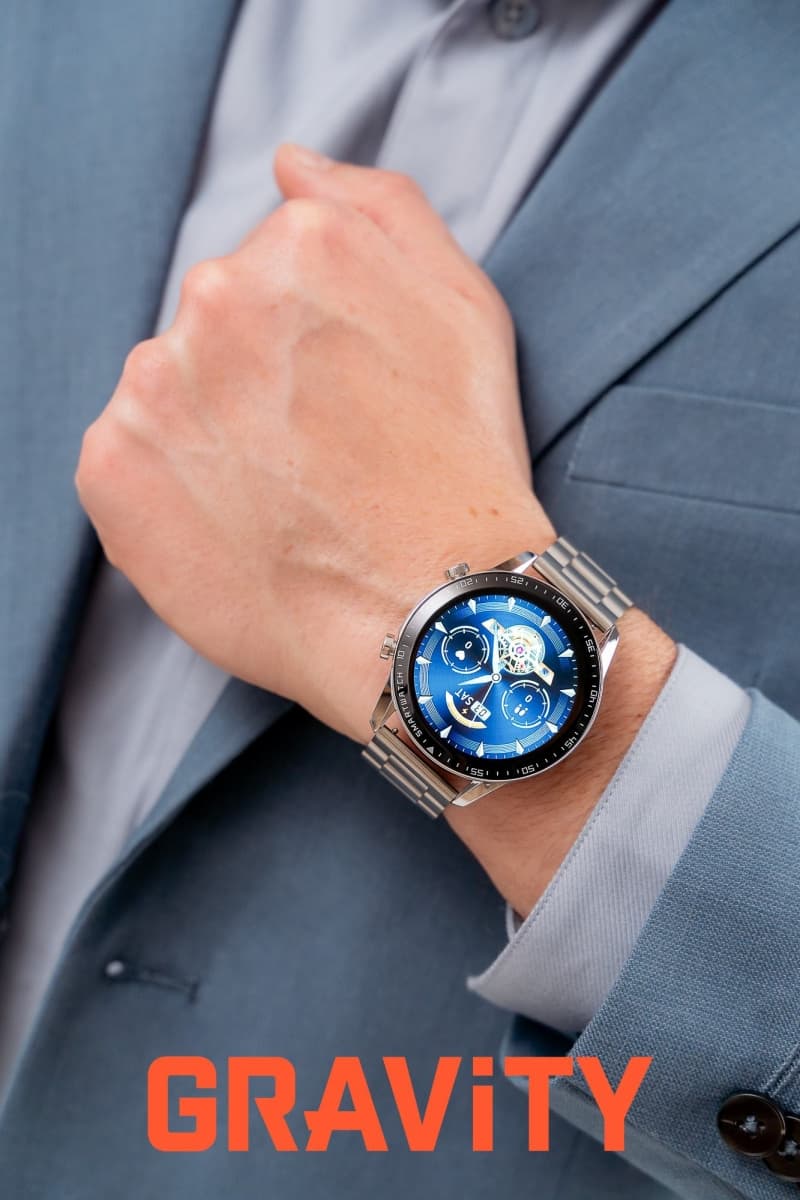 Smartwatch Gravity Srebrny Bransoleta + Pasek GT10-6