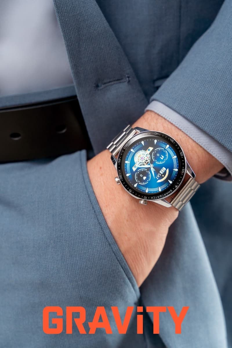 Smartwatch Gravity Srebrny Bransoleta + Pasek GT10-6